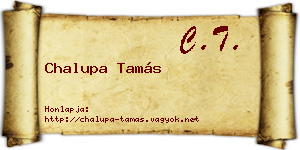 Chalupa Tamás névjegykártya